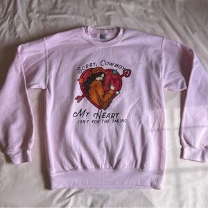 Pink Western Valentine’s Day Crewneck Sweatshirt - Size Medium